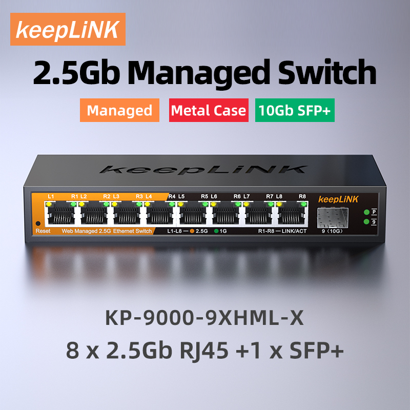 Sfp+ 10G Managed Switch 8 Port - KeepLiNK 2.5Gb Managed Switch พร้อมอีเธอร์เน็ต 8
