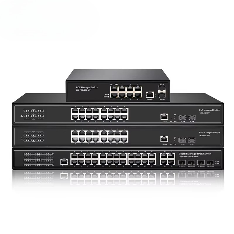 Managed Gigabit Poe Switch 8 Port 802.3At - สวิตช์ PoE แบบมีการจัดการ L2 รองรับ VLAN,